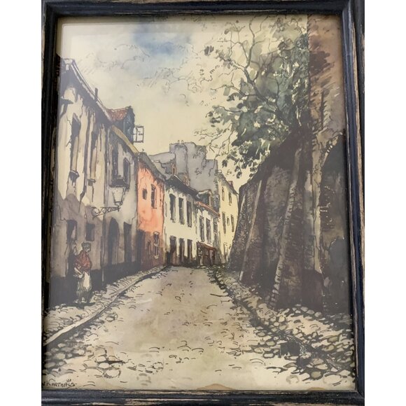 Jan Korthals Art of France 8x10 Lithograph Print PARIS Antiqued Wood Frame Set 2 - Picture 3 of 8